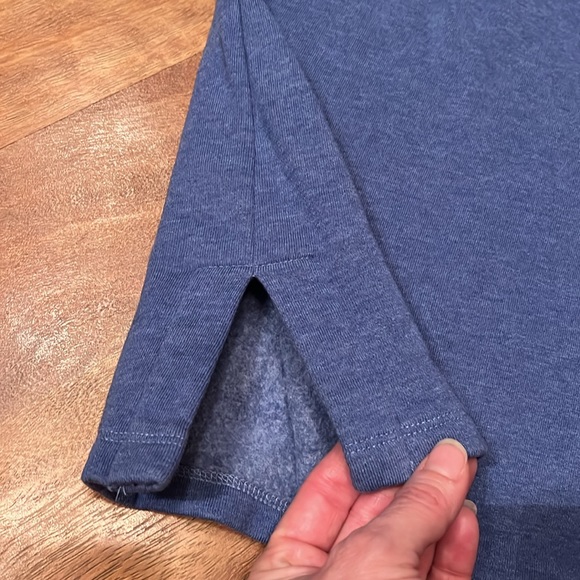 Like new Talbots fleece lined rolled neck blue sweater with gold buttons - Picture 4 of 16